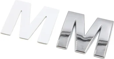 Produktbild von Silberfarbenes Metall-M-Buchstaben-Alphabet-Aufkleber, Emblem Abzeichen, Aufkleber für Auto