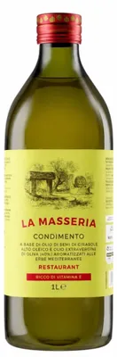Produktbild von Restaurant Olivenöl und Sonnenblumenöl in 1l Glasflasche - La Masseria