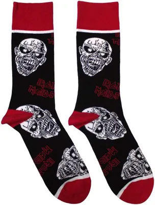 Image de Iron Maiden - Chaussettes pour hommes/femmes unisexes RO12170 (40,5 EU - 45,5 EU) (Noir/Rouge/Blanc)