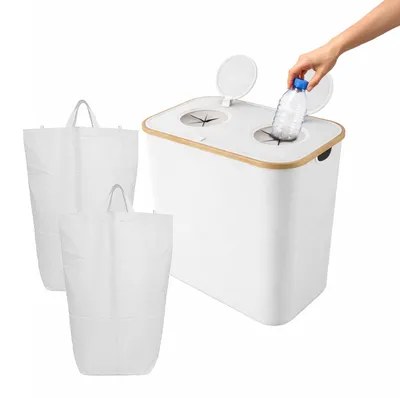 Produktbild von Mülltrenneimer 140 Liter für Glas und Kunststoff mit 2 Behältern