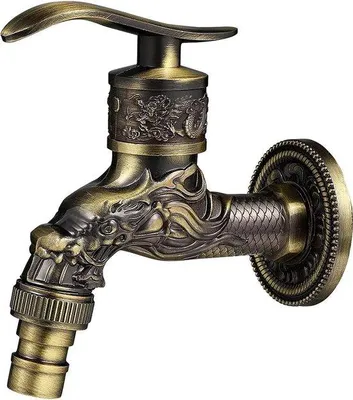 Produktbild von Antikes Zinkwasserbrunnen - Drachenmotiv - Bronzeapplikation - 10,5 x 10,8 x 7,3 cm - für Innenraum und Außenbereich sowie den Gartenbereich.