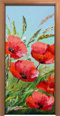 Produktbild von Türposter 90x200 cm Türaufkleber Türtapete Türfolie Klebefolie Natur landschaft Blume Frühling Wiese