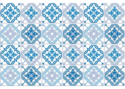 Image de Autocollants décoratifs pour carrelage de cuisine et de salle de bain – 24 autocollants Azulejos Aliocha – 24 autocollants 10 x 10 cm