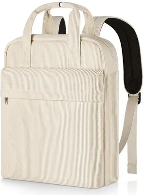 Obrázek produktu pro Dámský batoh Unyqoos® z cordury, velká kapacita, polstrovaná přihrádka na notebook, kapsa na zip a bezpečnostní kapsa, rozměry 30 x 13 x 39 cm