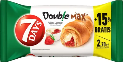 Zdjęcie produktu dla 7Days Rogal z nadzieniem waniliowo-truskawkowym 110g