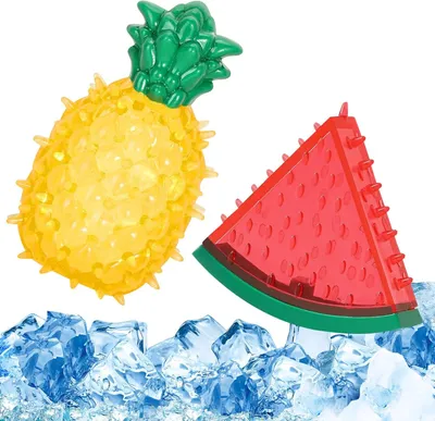 Produktbild von Hundespielzeug Kühlspielzeug, Wassermelone und Ananas, für Zähne, 2 Stück