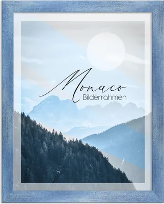 Produktbild von Bilderrahmen Monaco - 33x87 cm, Hellblau Gewischt Nachbildung, 1 mm Kunstglas klar