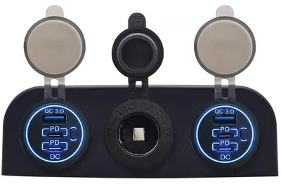 Produktbild von ProRide 12V USB 3 Ports QC3.0 Voltanzeige 12/24V Steckdose Aufputz