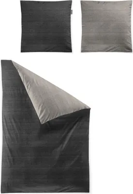 Produktbild von Irisette Mako-Satin Bettwäsche Wave 8557 135x200 cm + 80x80 cm grau