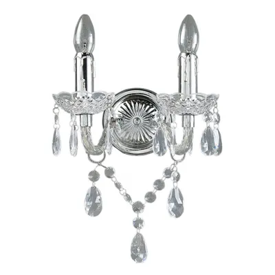 Produktbild von Lindby Wandleuchte Merida, chrom, Metall, 2-flg., Höhe 35 cm