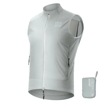 Obrázok produktu pre ROCKBROS Vetruodolná cyklistická vesta Ľahká priedušná vesta bez rukávov Softshell pre cyklistiku MTB Outdoor Pánska Dámska Šedá-biela Veľkosť EU XL