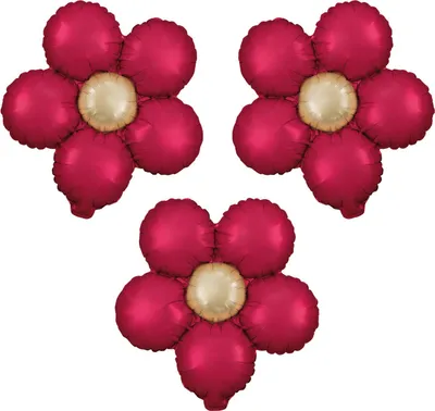 Immagine prodotto di Tappeto di palloncini in foil a fiore rosso, 45 cm, set di 3 pezzi