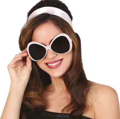 Produktbild von Weiße 70er Jahre Discobrille 1 Stk.