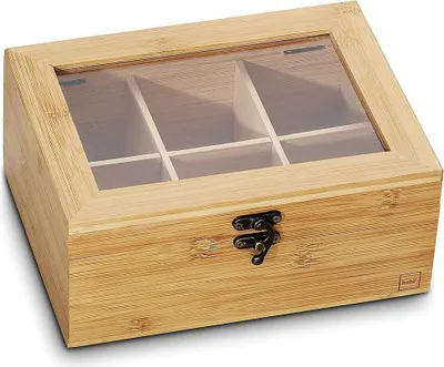 Image de Boîte à thé, bambou, 6 compartiments - Kela | Noa