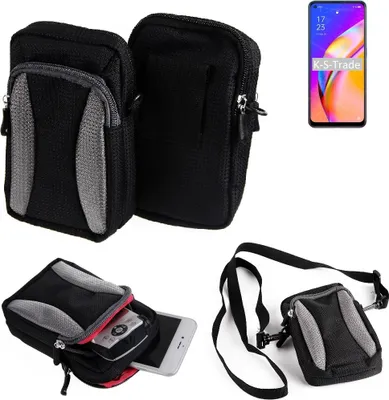 Produktbild von K-S-Trade Holster Schutz Hülle kompatibel mit Oppo A94 5G Handy Hülle Gürteltasche Umhängetasche mit Zusatzfach schwarz