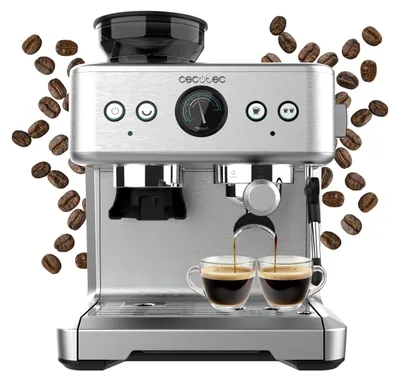 Espressomaschine 20 bar, 2250 W, Manometer, 2 Thermoblöcke, Bohnenbehälter