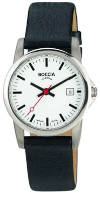Produktbild von Boccia Titanium 3298-04 Uhr Damenuhr Lederarmband schwarz