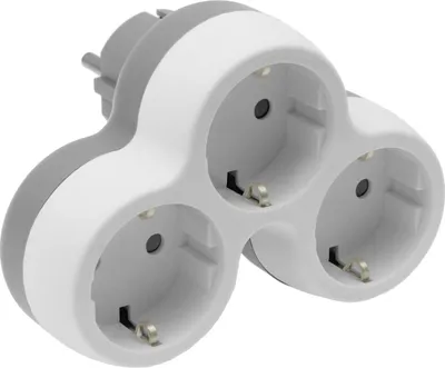 Immagine prodotto di Adattatore tripla presa 3x Schuko 230V grigio-bianco