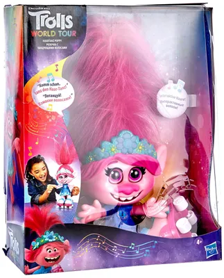 Produktbild von Hasbro DreamWorks Trolls World Tour Haartanz Poppy, interaktive, sprechende und