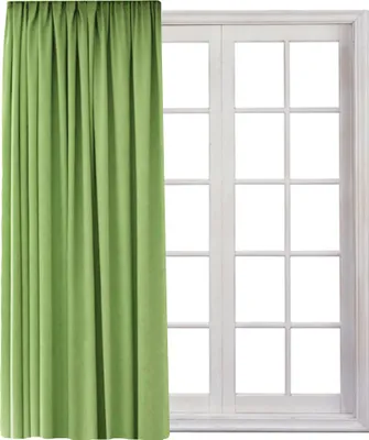 Produktbild von Gardine mit Kräuselband Universalband Vorhang Gardinenband Verdunkelung Blickdicht 140 (B) x 245 (L) Grün 1er Pack