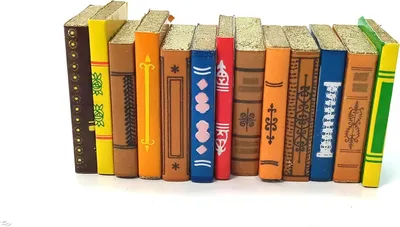 Produktbild von 13 Stück Miniatur Bücher. Verschiedene Farben.  Für 1:12 Puppenhaus.