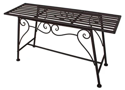 Produktbild von Jardinion Gartenbank Sitzbank Edel Rost-Optik 83 x 27 x 45cm Metall Baum Englischer Garten Design Anthrazit, Balkonbank