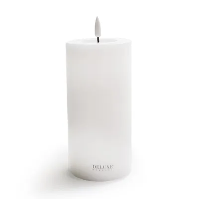 Produktbild von Deluxe HomeArt "Deluxe HomeArt LED Stumpenkerze real Flame mit Wachs 5 x 10cm weiß"