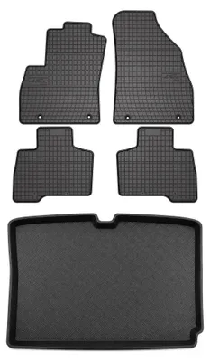 Produktbild von Gummimatten + Kofferraumwanne für Fiat Qubo 2008-2020 (5-Sitzer) – Schwarz, passgenau – Wielganizator SolidPRO