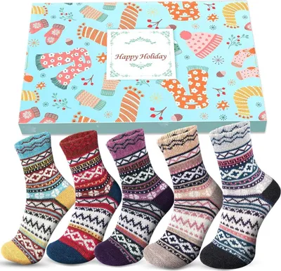 Produktbild von Thermosocken Damen Warme Dicke Socken Weihnachten Adventskalender