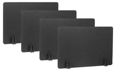 Akustische Trennwand 4er-Set, 61 x 40 cm, freistehend, schwarz