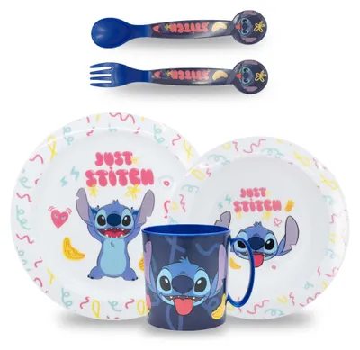 Kinder-Geschirrset 3-teilig, BPA-frei, Motiv Stitch & Lilo