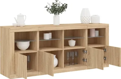 Immagine prodotto di Credenza con luci LED Rovere Sonoma 163x37x67 cm
