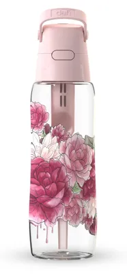 Zdjęcie produktu dla Butelka Filtrująca Dafi SOLID 0,7 Baby Pink z Filtrem Kwiaty nadruk UV