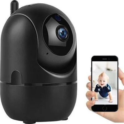 Immagine prodotto di Telecamera di sicurezza - Telecamera IP a 360 gradi - 1080p - Funzione vocale - Nera