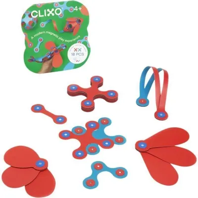 Zdjęcie produktu dla Magnetyczne Klocki Konstrukcyjne Itsy CLIXO, Flamingo/Turquoise, 18 elementów, Zabawka Edukacyjna, Dla Dzieci od 4 lat