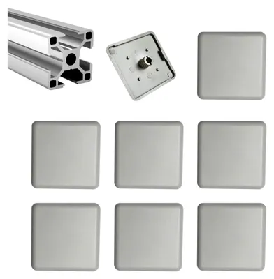 Produktbild von YouU 4040 Aluminium-Strangpressprofil Endkappen in Grau, 35 Stück