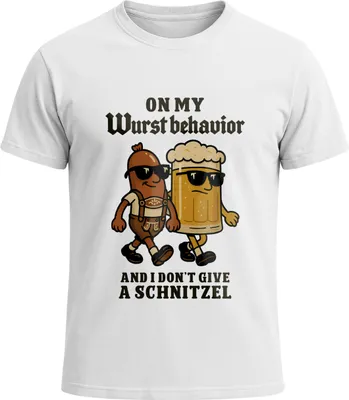 Produktbild von Herren T-Shirt für das On My Wurst Behavior Fun-Shirt Trachtenshirt Bierfest Outfit Statement Spruch Saufen lustig Moonworks®