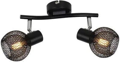 Image de Suspension Loretto noire 2xE14x40W en métal, dimensions : 17x25x10 cm, IP20, Reality