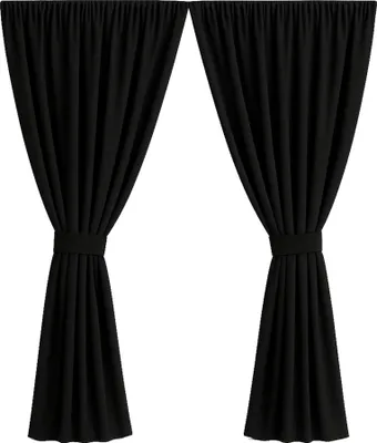 Produktbild von Gartenvorhang 2 Stück 155x240cm, Garten Vorhang Schwarz, wasserdichter Außenvorhang, Balkon Vorhang, Außenvorhang, Terrasse Vorhang
