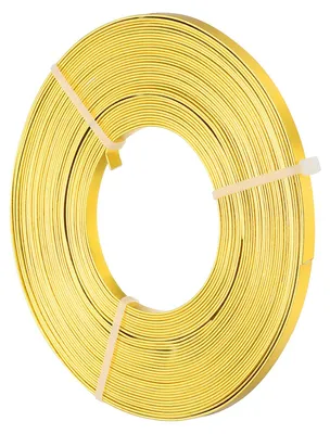 Aluminiumdraht, 10 m, 5 mm, goldfarben, biegsam, für Basteln