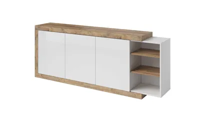 Zdjęcie produktu dla Komoda SINTRA 3D 220cm dąb samdal/biały połysk
