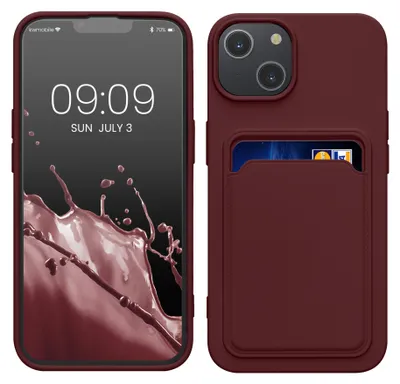 Produktbild von kwmobile Handyhülle für Apple iPhone 14 Hülle mit Kartenfach - TPU Case - Kabelloses Laden - Schutzhülle Cover in Tawny Red