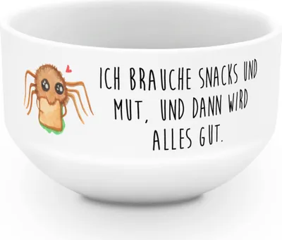 Produktbild von Mr. & Mrs. Panda schale Spinne Agathe Sandwich - Weiß - Geschenk, Müslischale, Hunger, Obstschale, Lebensfreude, Schüssel, Snackschale, dessertschale, Alles Wird gut, Mut