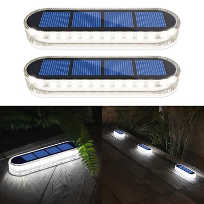 Solarleuchten Außen weiß 5700 K IP68 30 LEDs 2er-Set