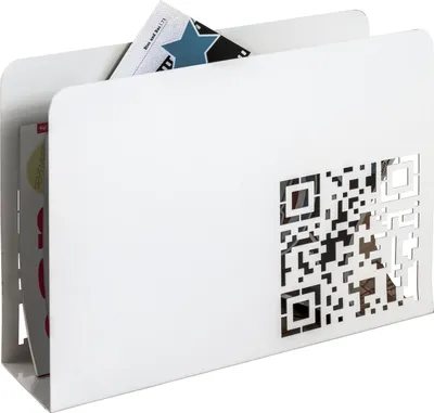 Produktbild von HAKU Zeitungsständer weiß - Metall, B/H/T: 35x26x10 cm