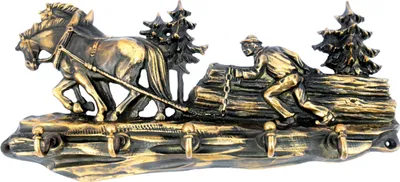 Produktbild von Messing Wandhaken - Forstarbeiten, 5 Haken