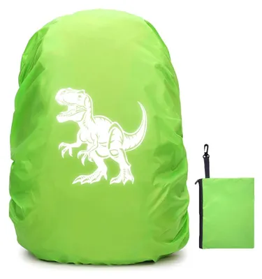 Productafbeelding van Regenschutz voor schoolrugzak met dinosaurierdesign en reflecterende details