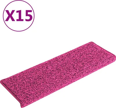 Produktbild von vidaXL Stufenmatten 15 Stk. 65x21x4 cm Rosa Rechteckiger Rand