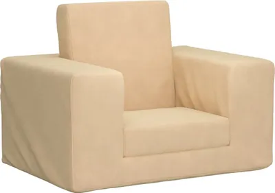 Image de Meubles Canapé-lit pour enfants Crème Peluche douce - Canapés pour enfants 4104787