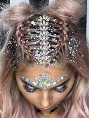 Produktbild von Gesichts- und Gesichts- und Haarschmuck – Haaraccessoires – Diamant-Design – Glitzer – Karneval und Festival – Haaraccessoires – Diamant-Design – Glitzer – Karneval und Festival